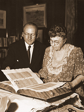 Estelle Doheny with Gutenberg Bible #45