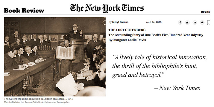 New York Times - The Lost Gutenberg Book Review