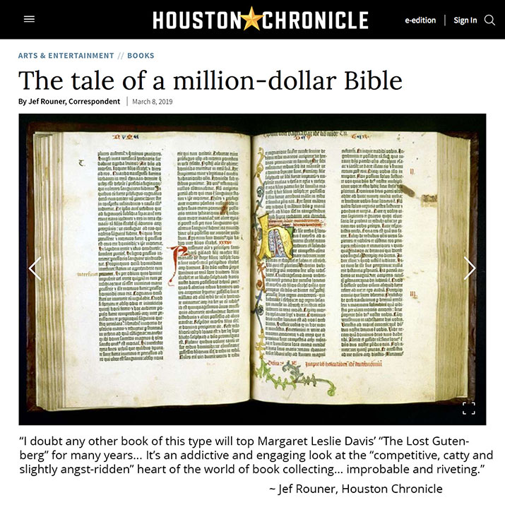 Houston Chronicle Book Review of The Lost Gutenberg
