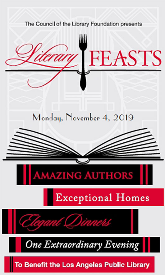 Los Angeles Public Library Literary Feasts Invitation, Monday, November 4, 2019